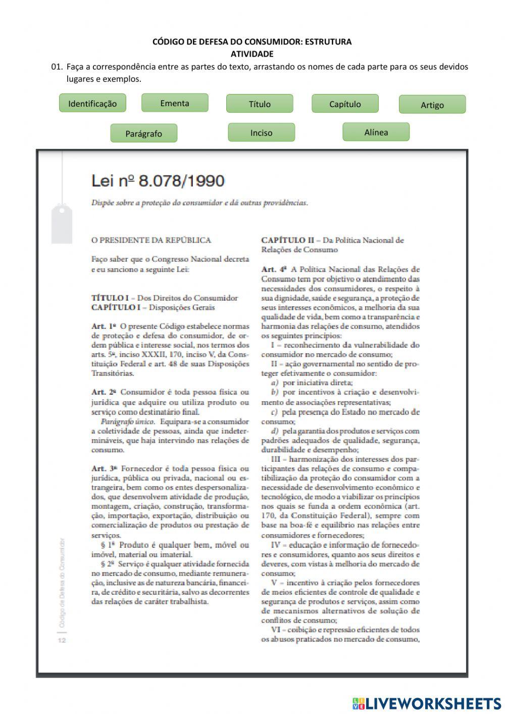 Código de Defesa do Consumidor: estrutura