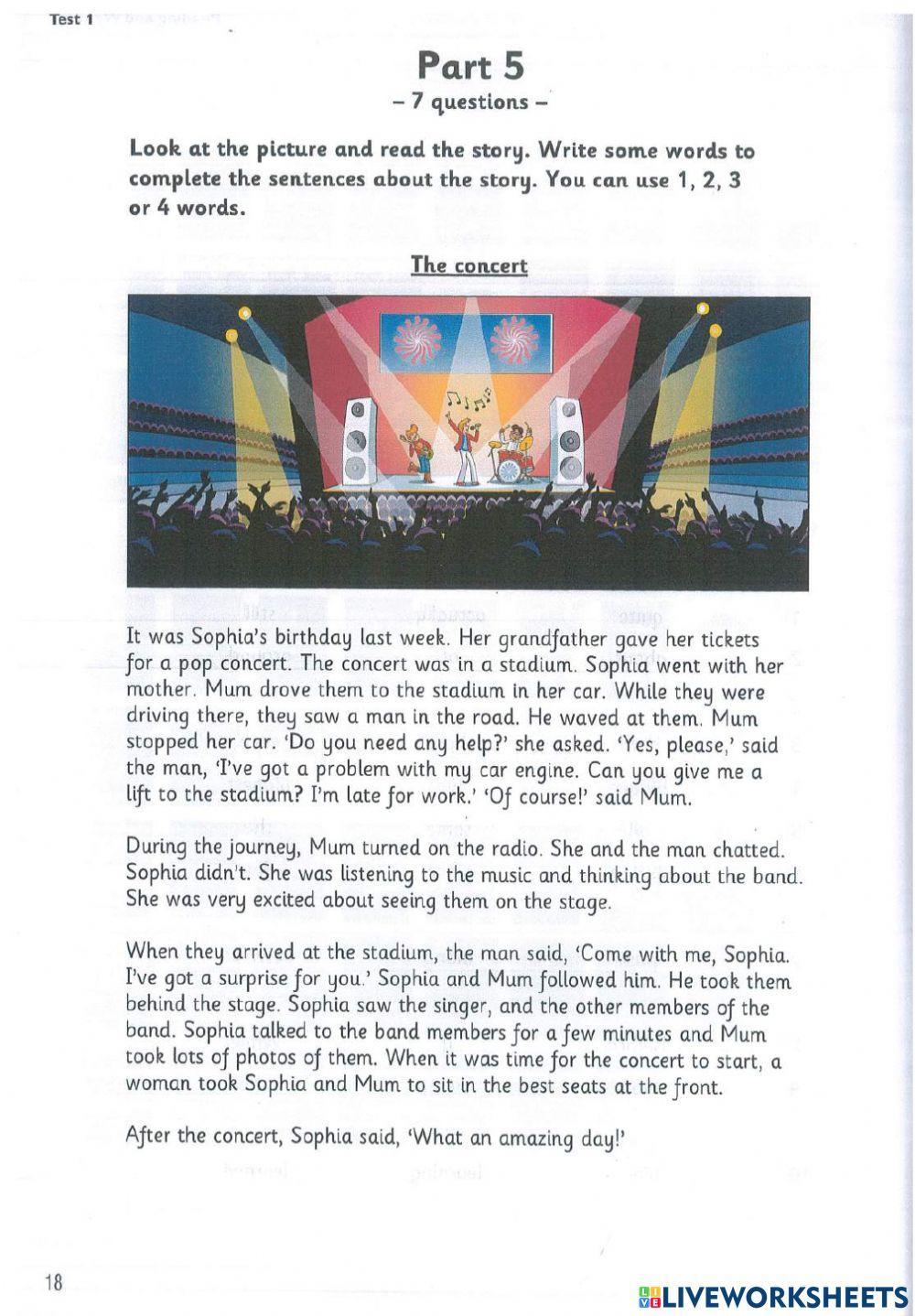 Flyer 3 - Test 1.2 - Reading and Writting