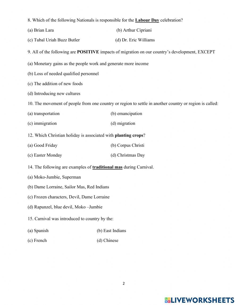 Social Studies test 2