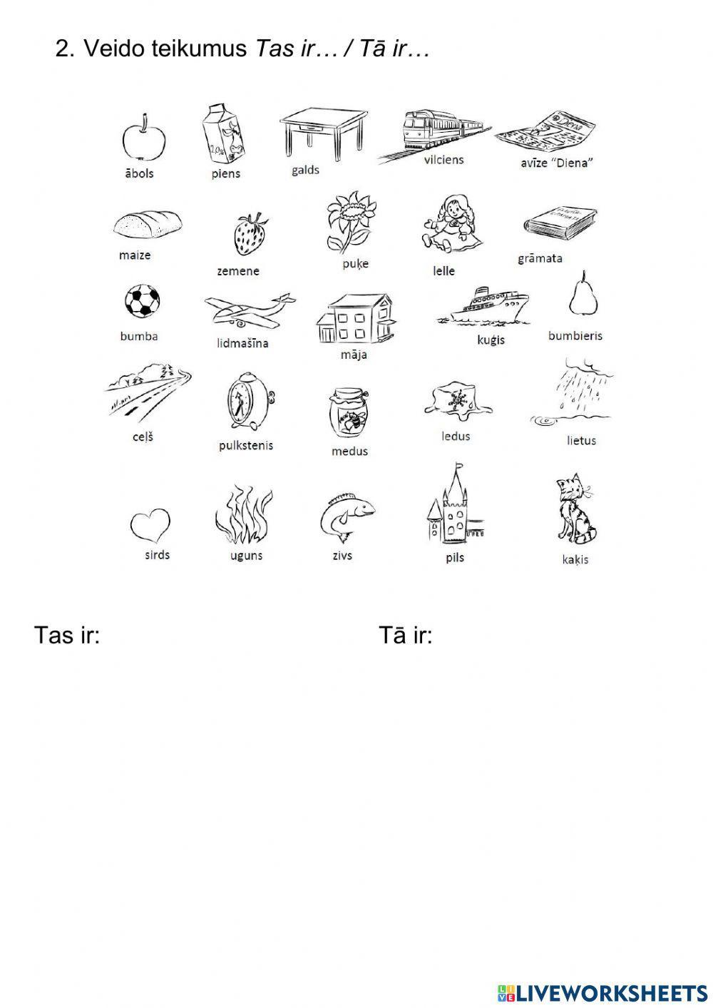 Norādāmie vietniekvārdi. Tas, Tā, Tie, Tās