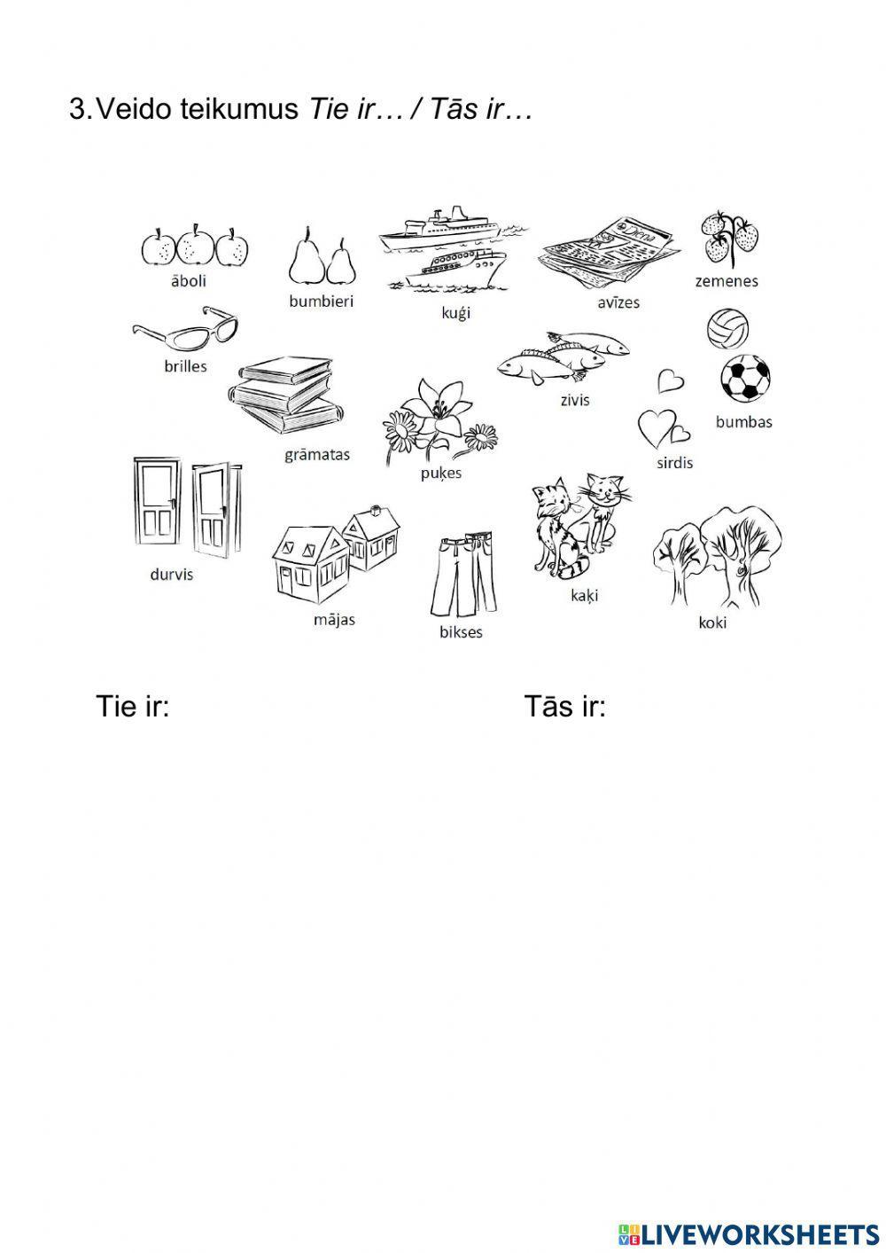 Norādāmie vietniekvārdi. Tas, Tā, Tie, Tās