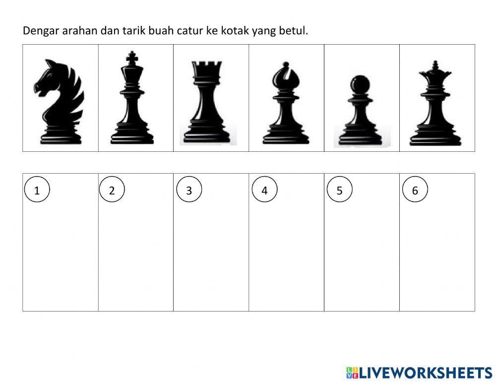 Chess piece worksheet live worksheets