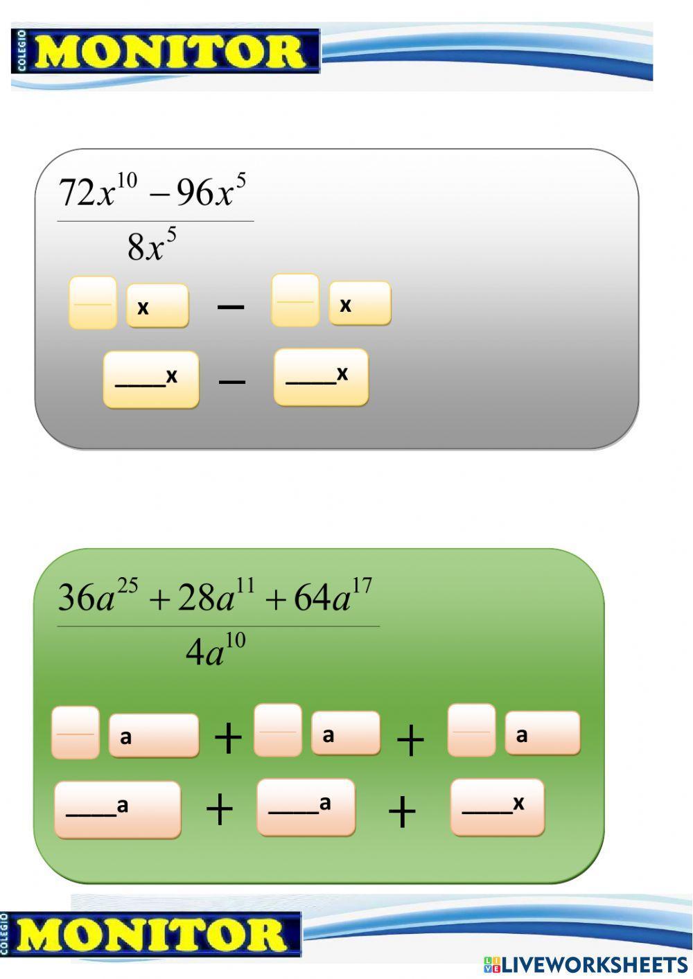 Expresiones algebraicas