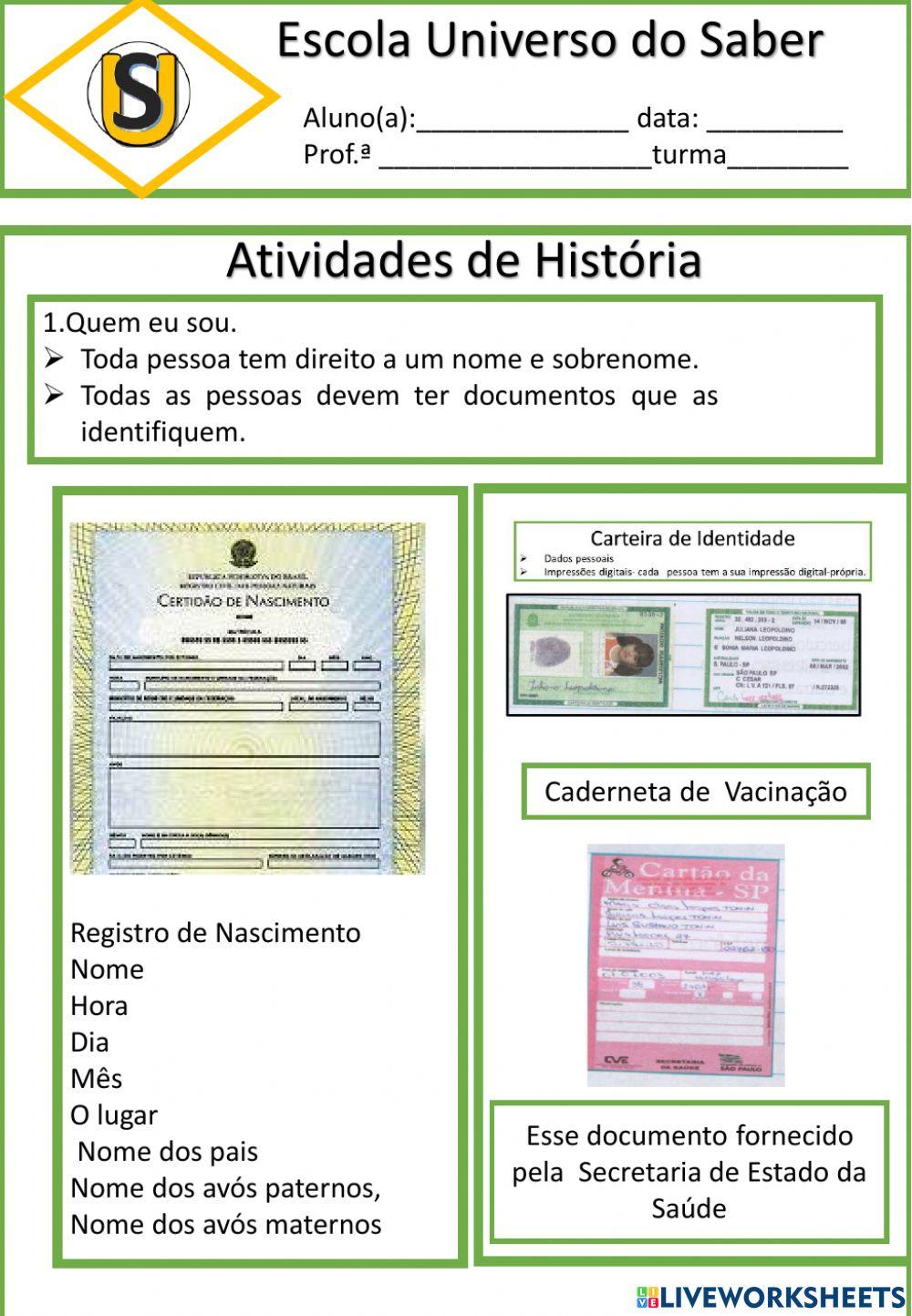 Atividade de HISTÓRIA