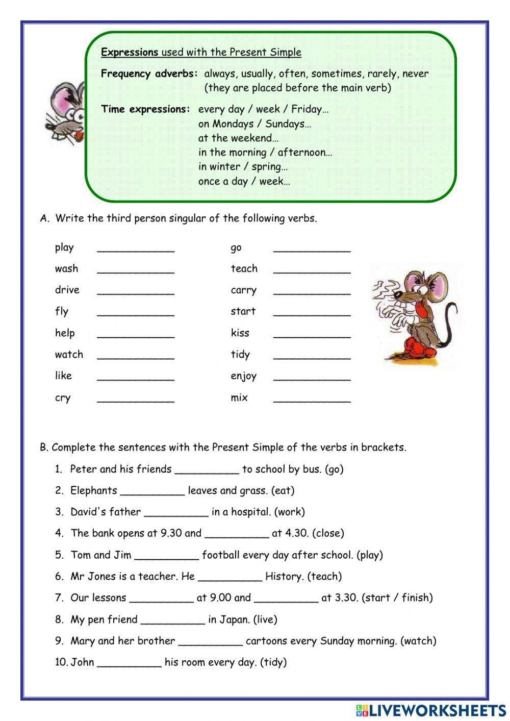 Present Simple Tense-Exercises