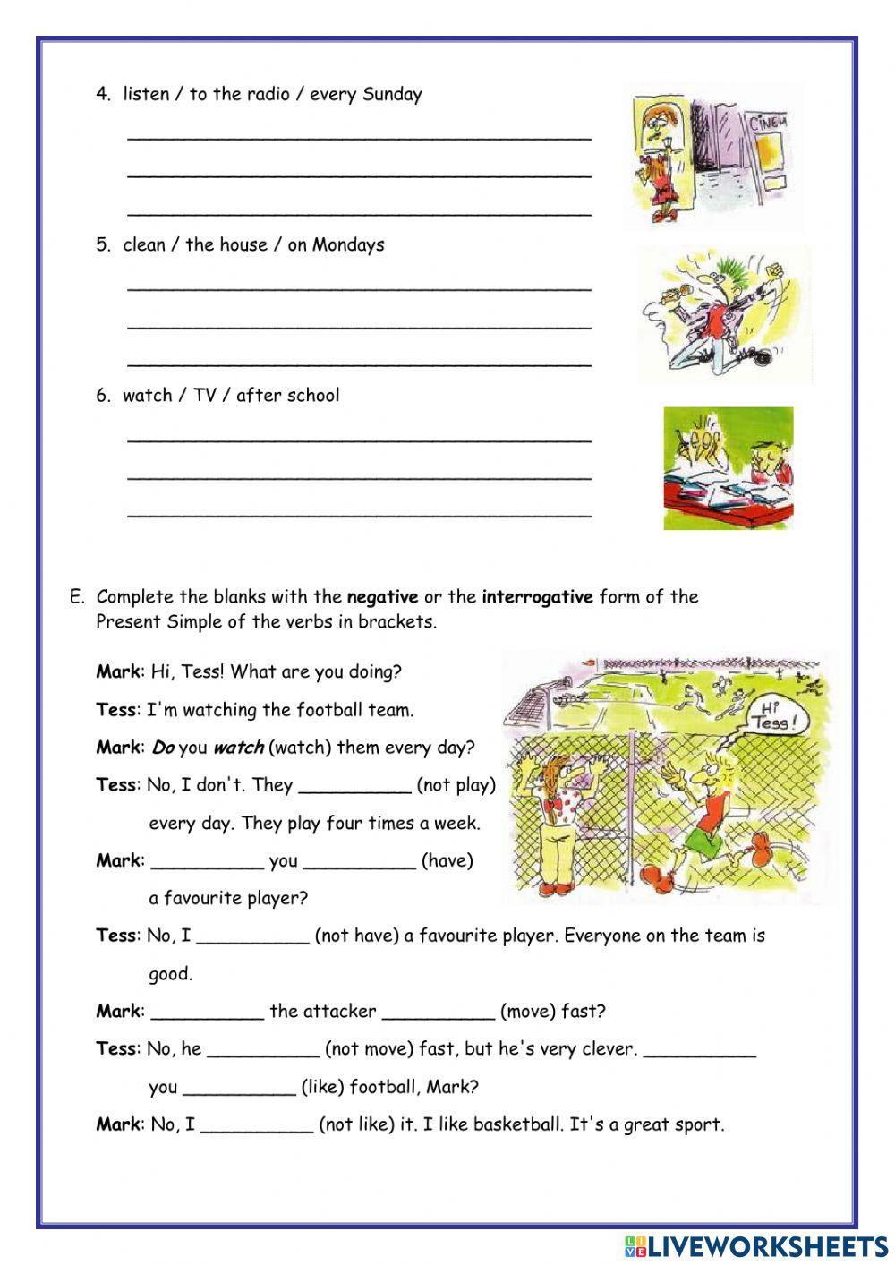 Present Simple Tense-Exercises