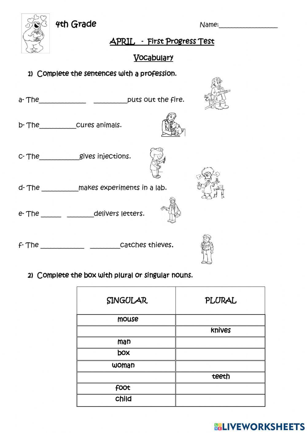 Progress test - may - vocabulary