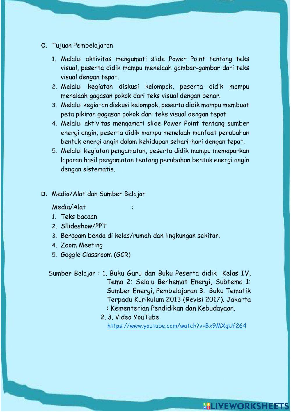 Tema 2 Sub Tema 1 Gagasan pokok dan gagasan pendukung