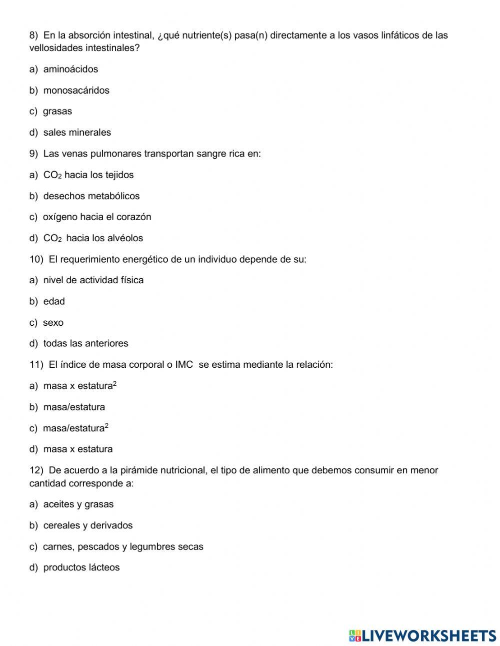 EVALUACIÓN UNIDAD 2 LA CÉLULA 8VO