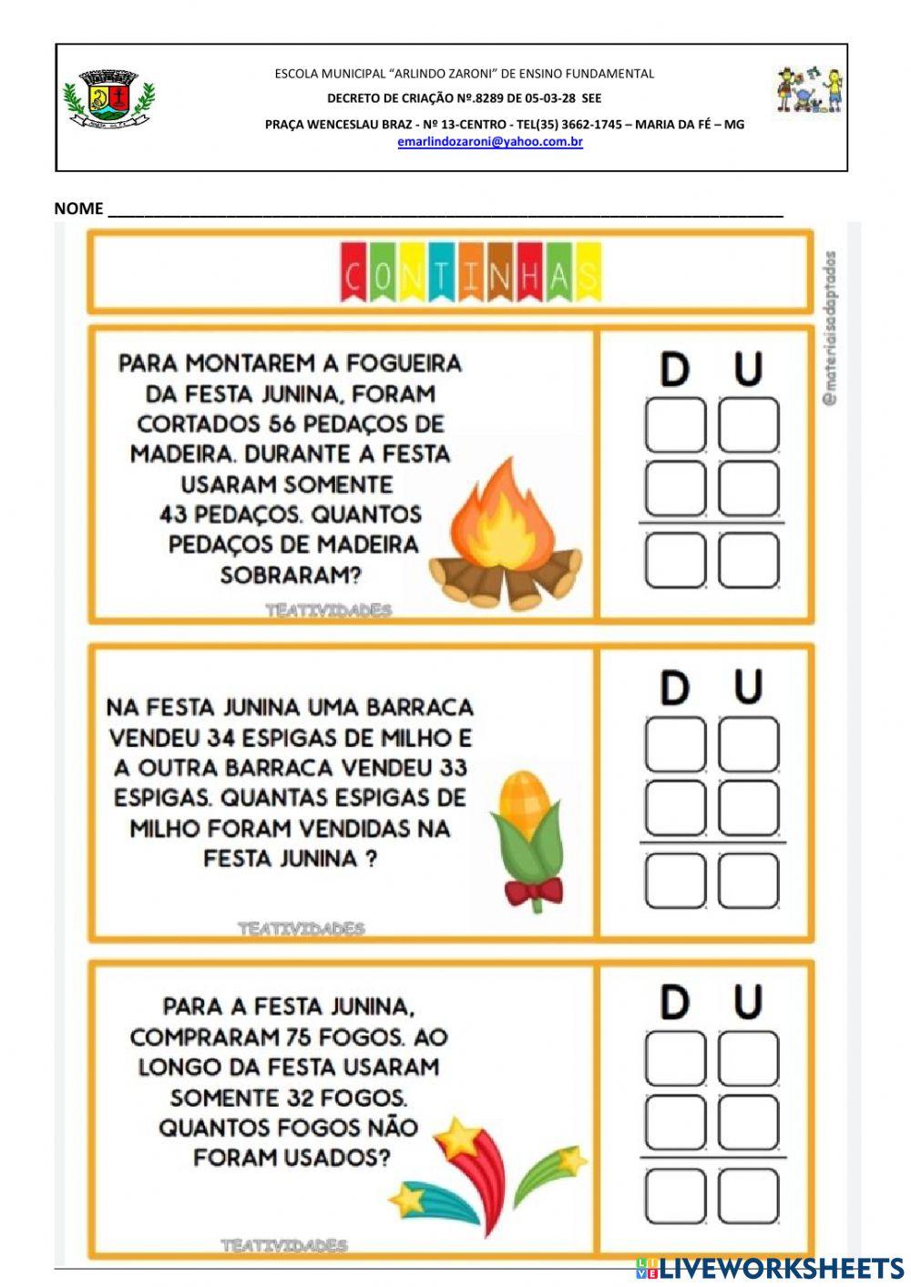 Atividade de língua portuguesa