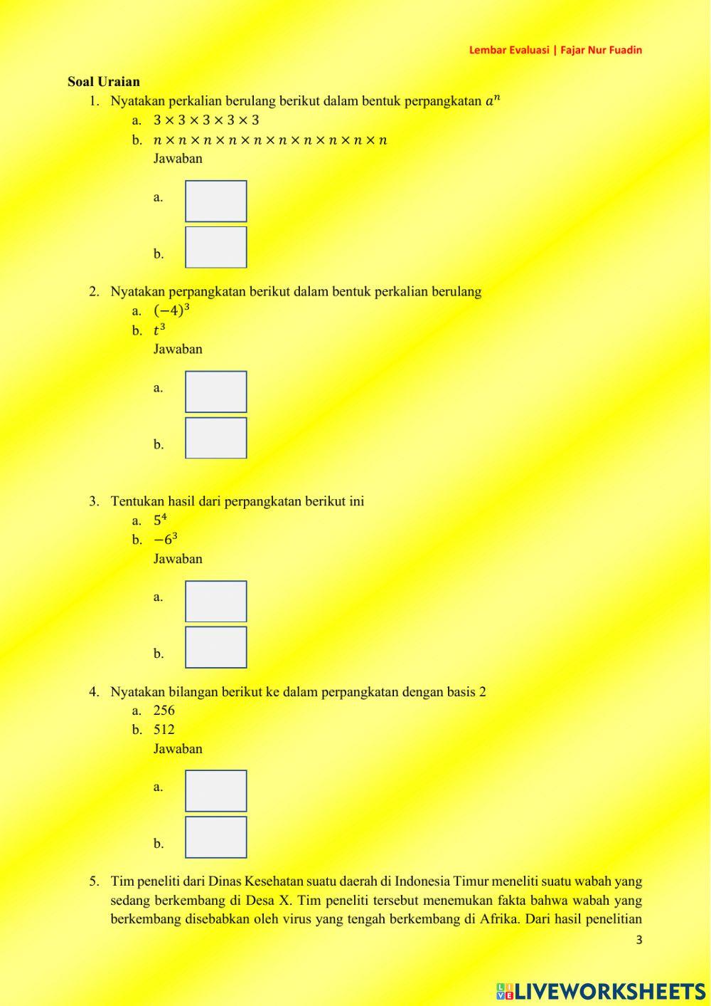 Latihan konsep pangkat