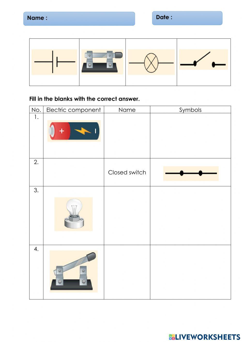 Electricity - symbol component Electricity - symbol component