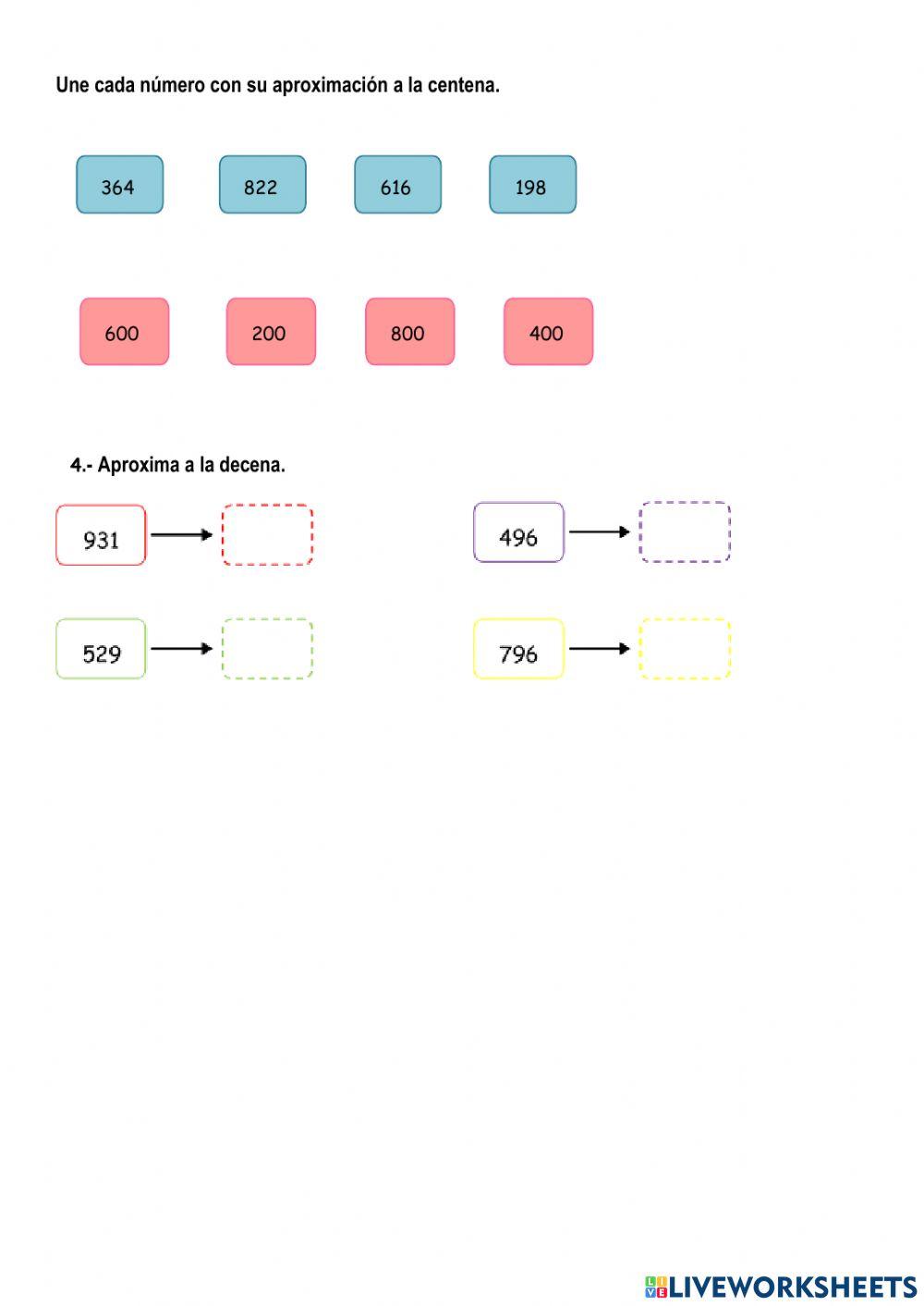 Aproximación a la decena y centena