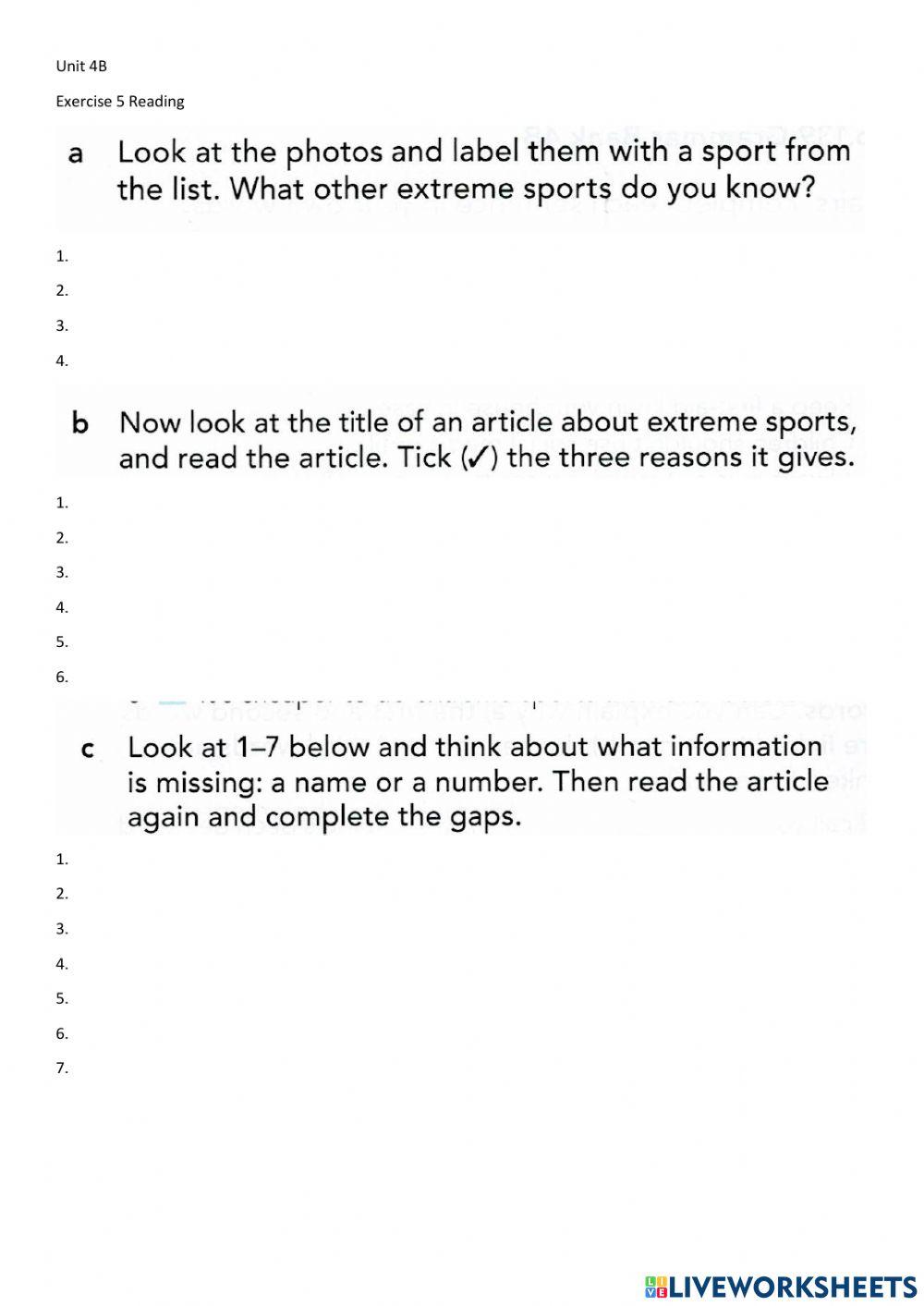 English File - Reading Unit 4B