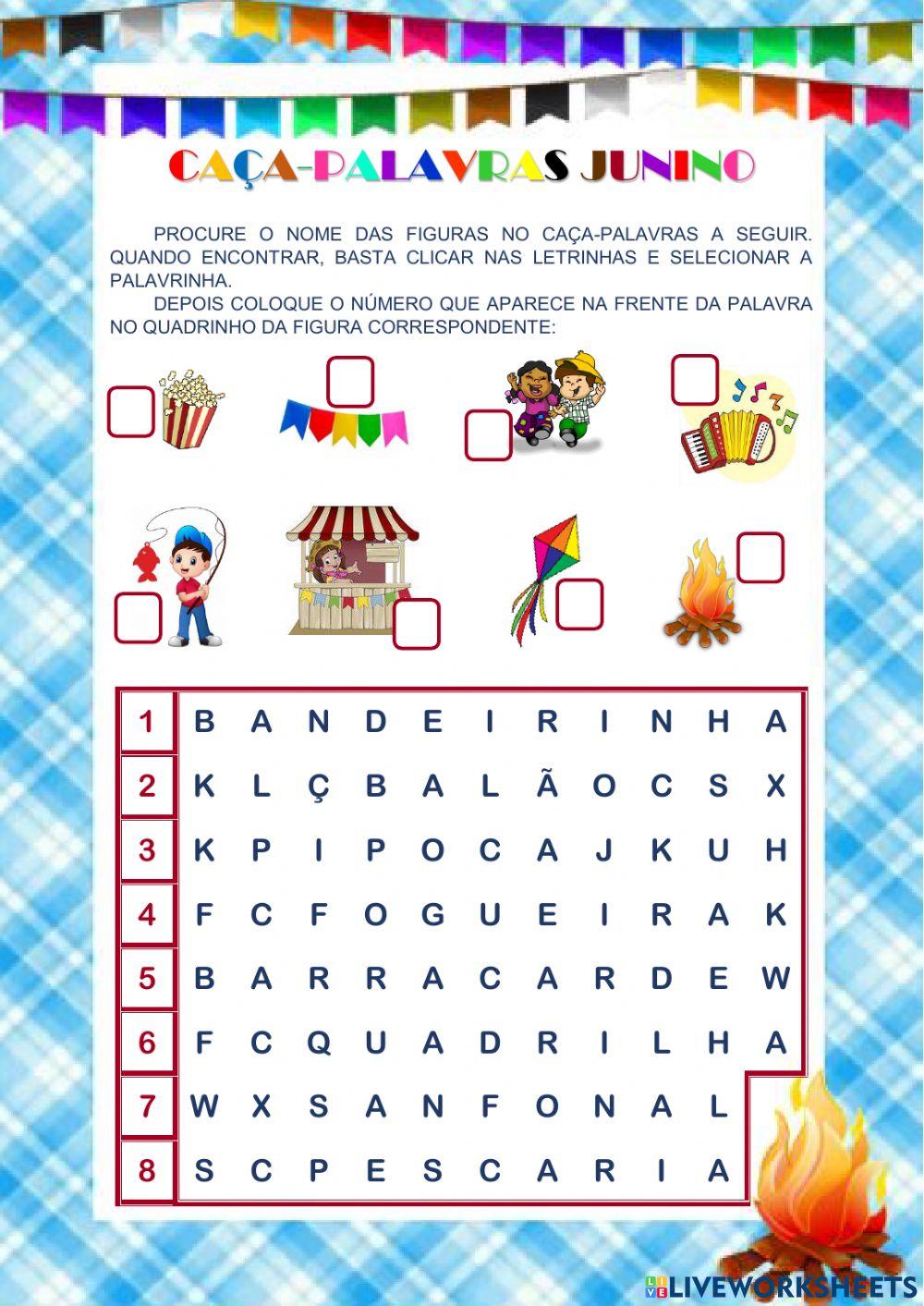 Caça-Palavras Junino