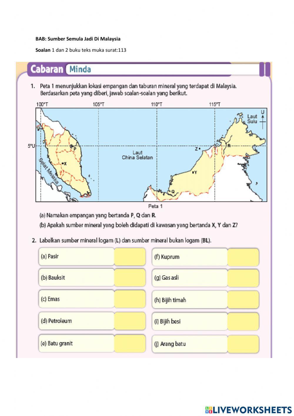 Sumber Semula Jadi Di Malaysia