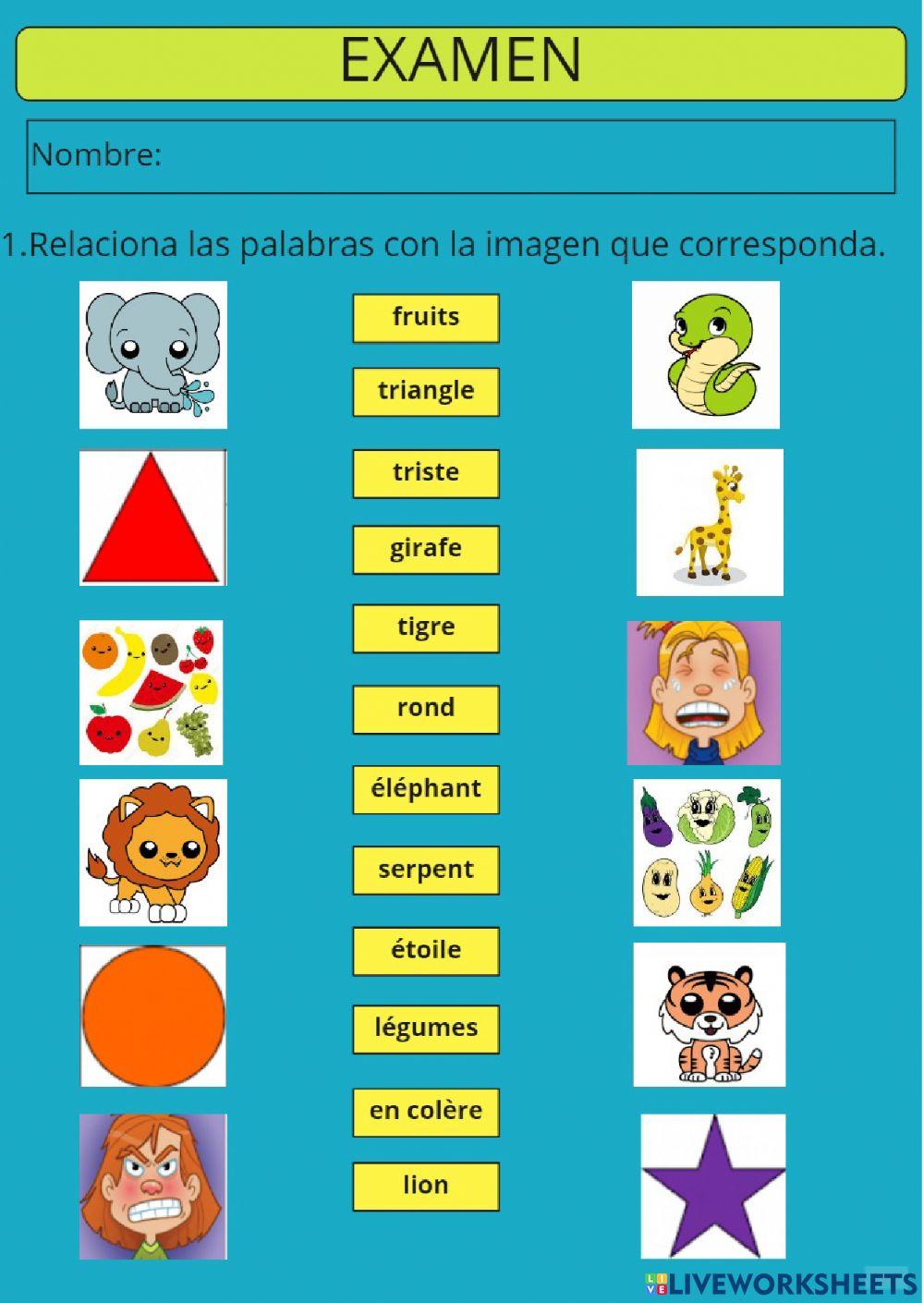 Examen primero de primaria