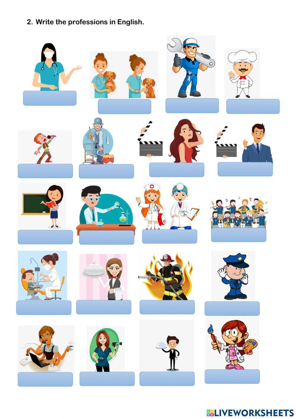 Užduočių bankas: Professions