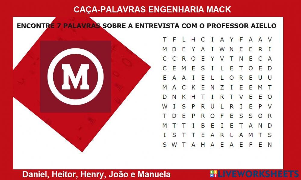 Caça-palavras Engenharia Mack