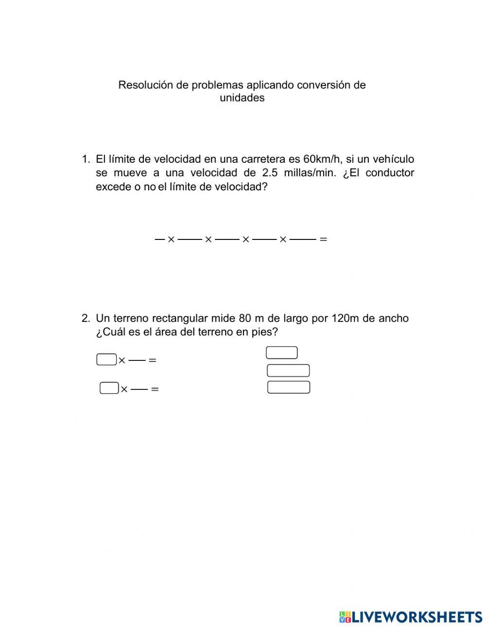 Factores de conversion