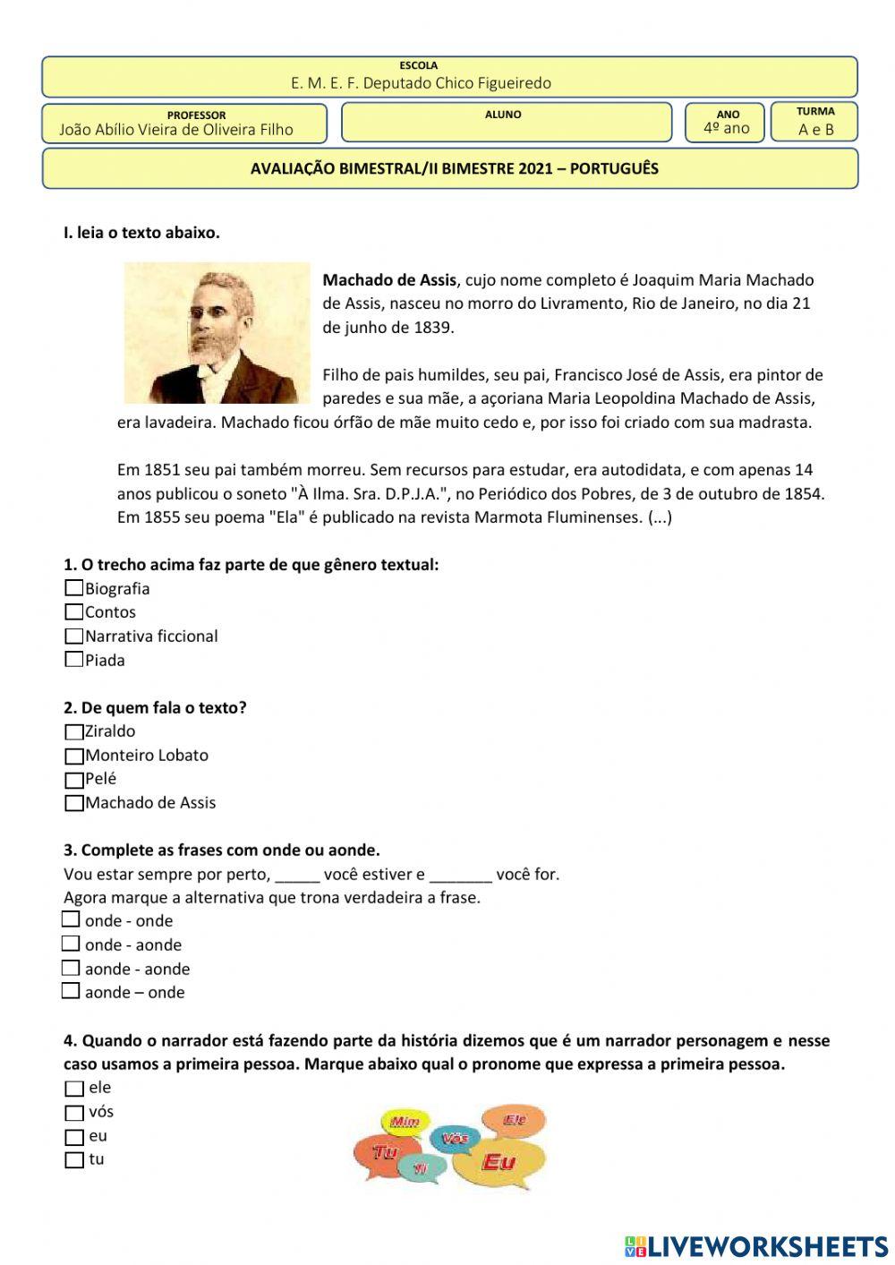 Avaliação de português