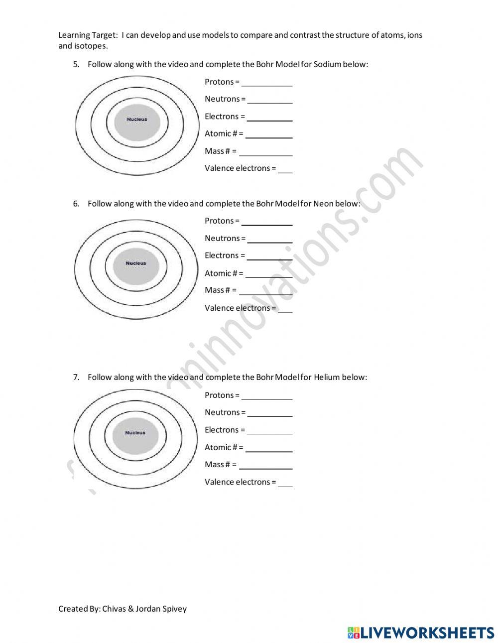 Atomic Structure Video notes w-video & quiz