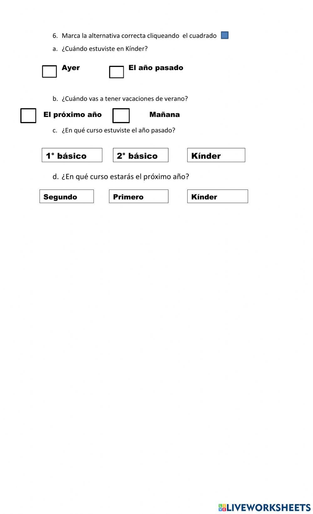Unidad tiempo: primero basico