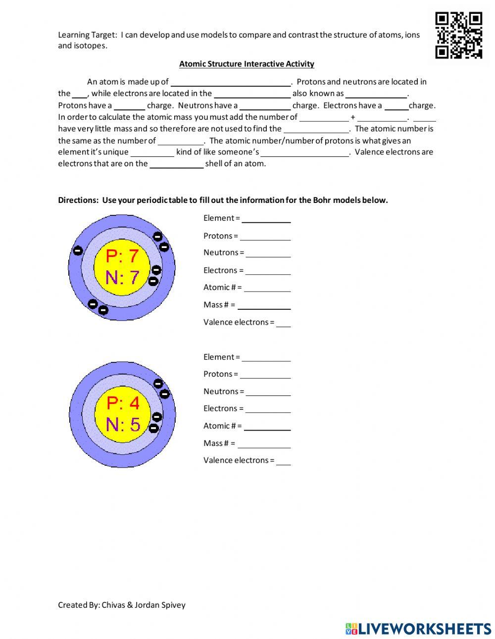 Atomic Structure Interactive Activity