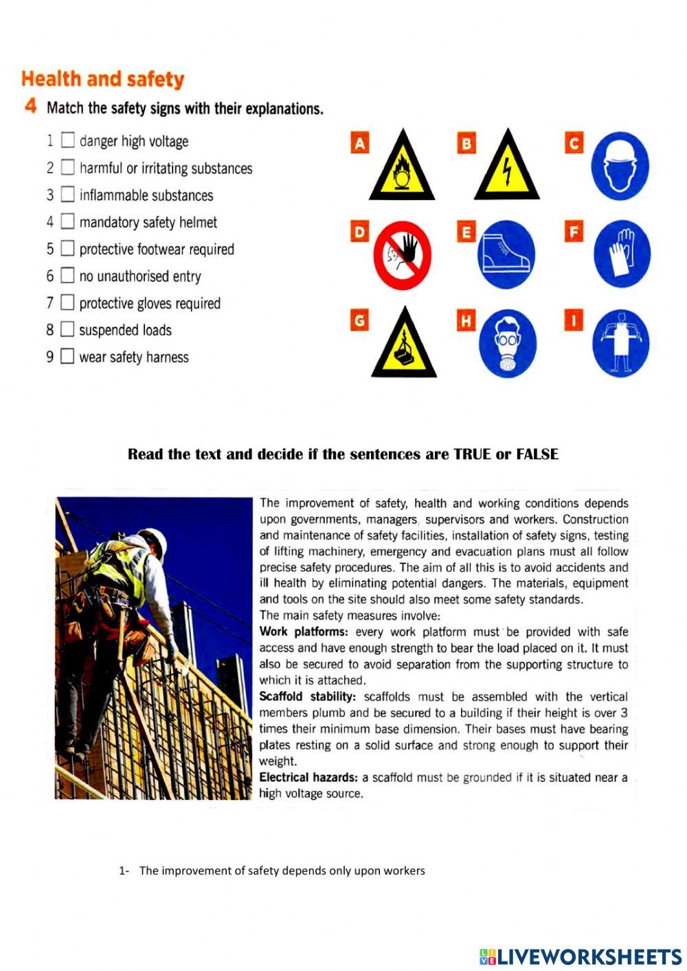 Health and safety signs