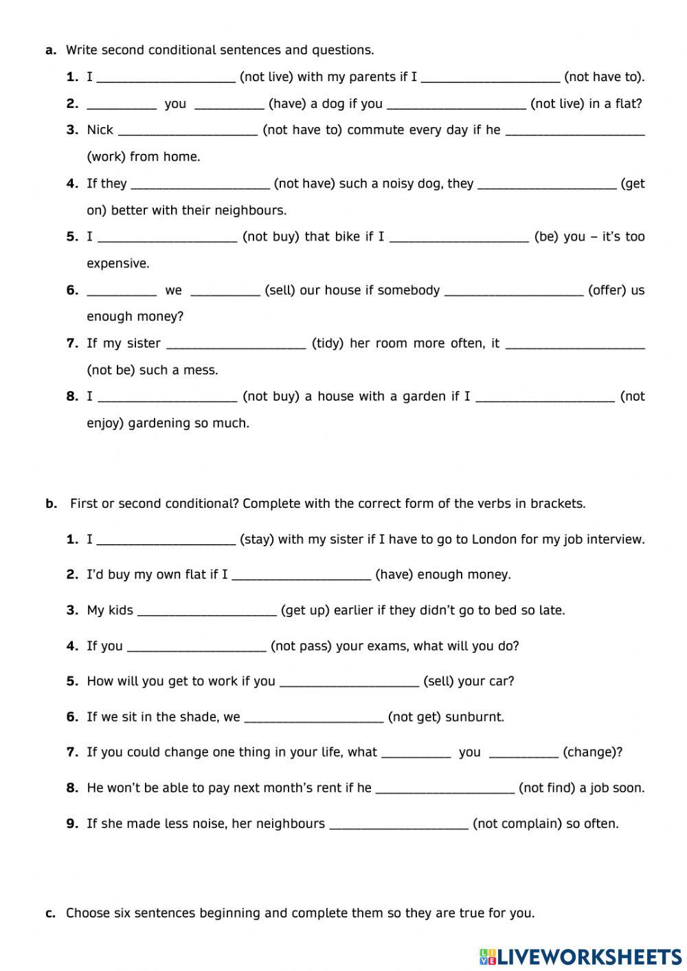 Second - First Conditional - B1