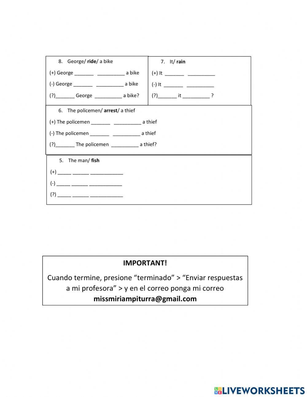 Present continous ev. f 1