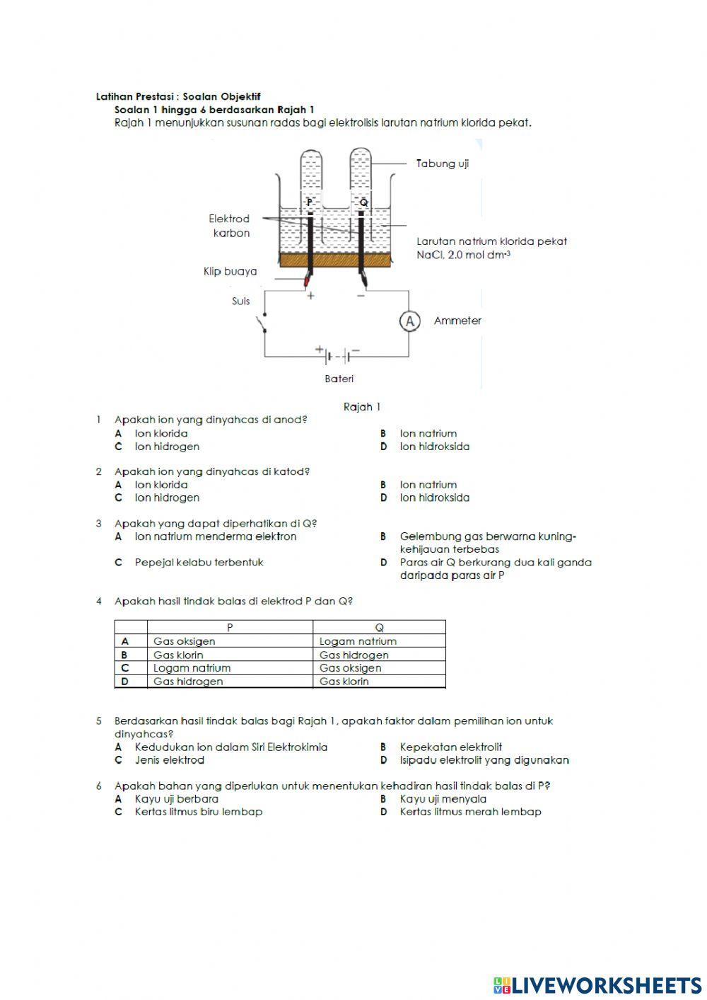 Kuiz (6.1 sel eletrolitik) 2