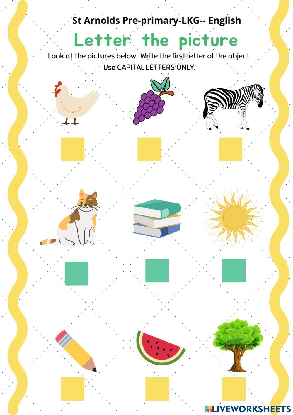 Letter the picture-lkg-KINDERGARTEN