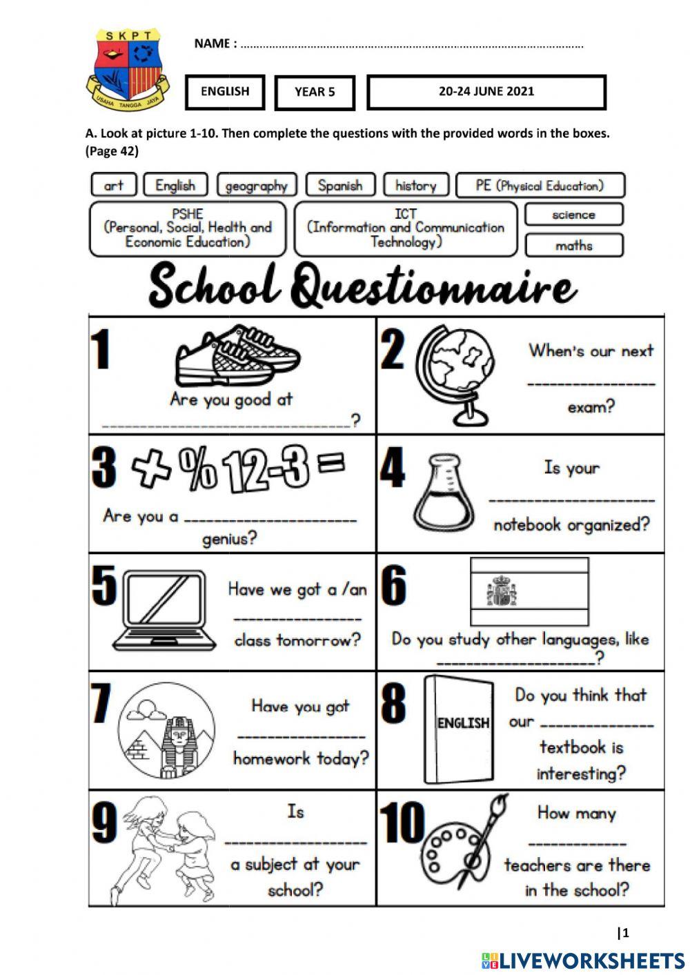 Year 5 Plus 1 - Unit 4 Learning World - Student's Book Pages 42 & 43