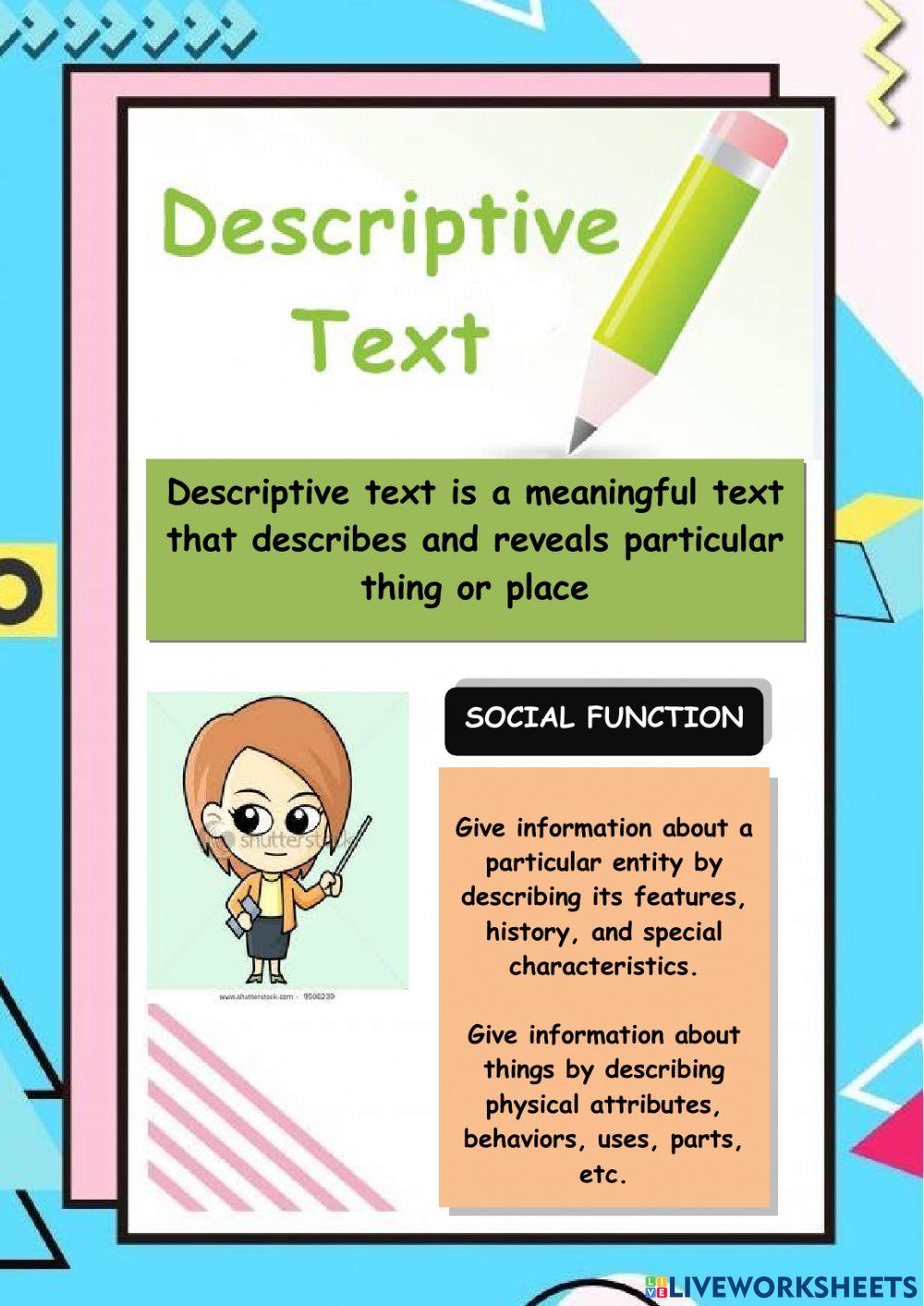 Descriptive text peer teaching