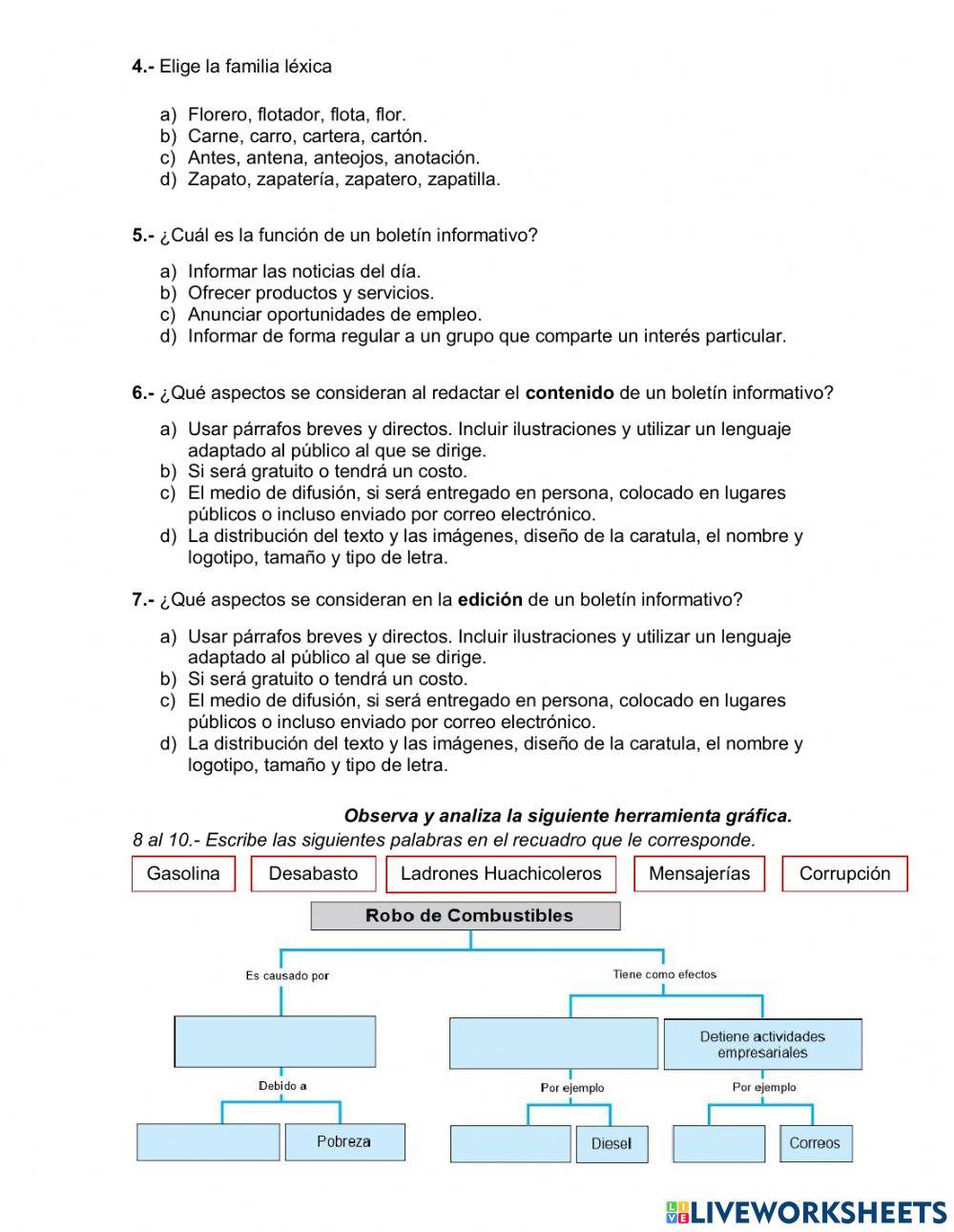 EVALUACIÓN 3er TRIMESTRE ESPAÑOL 5° GRADO
