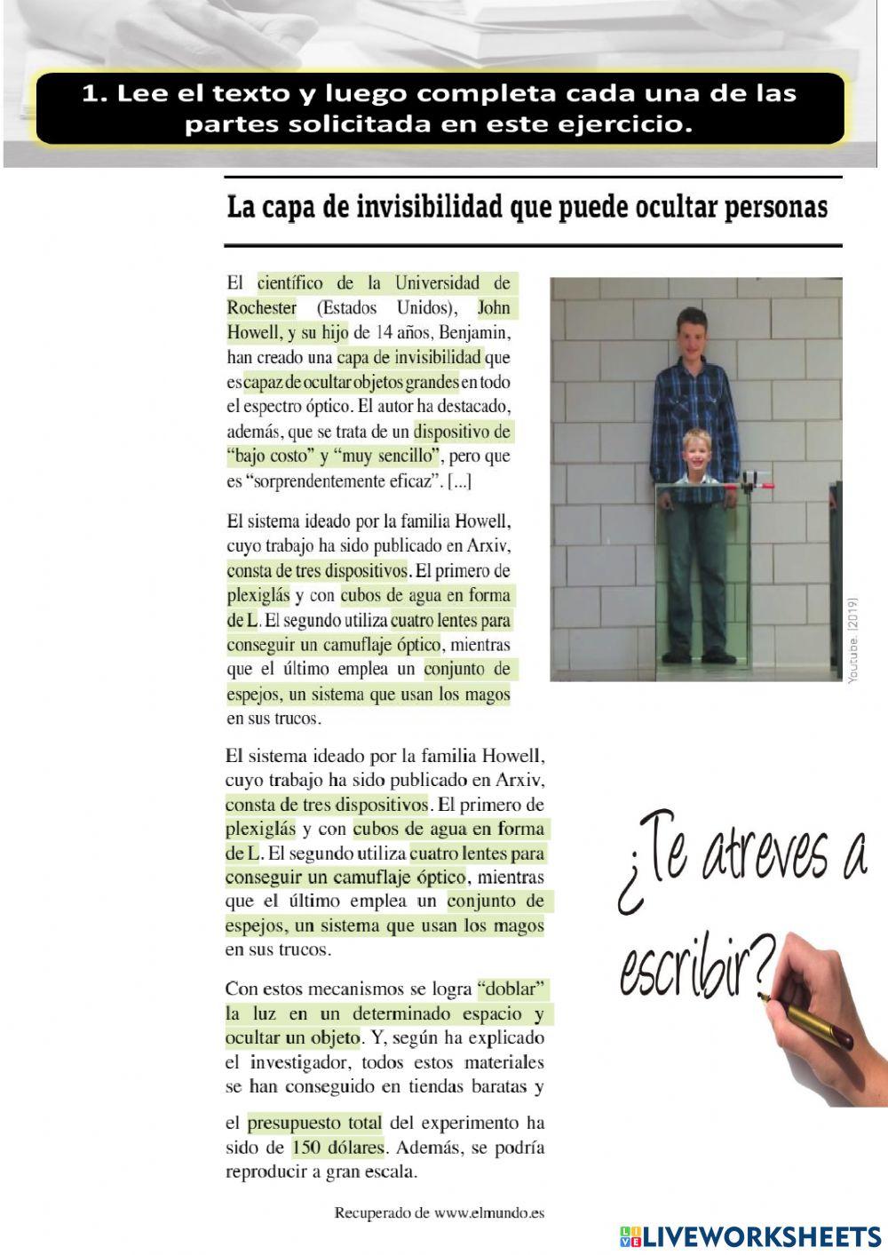 El resumen. Mi borrador