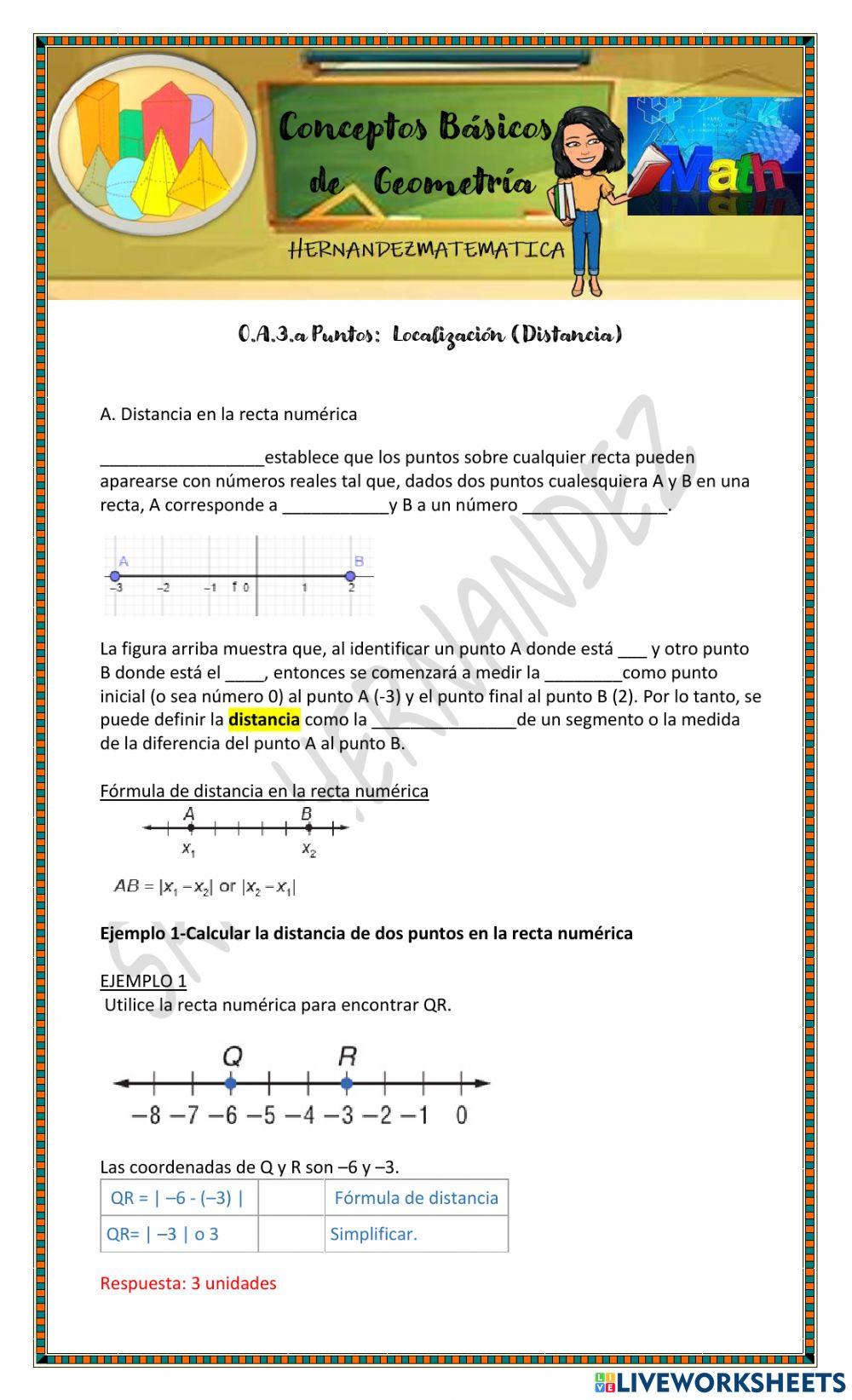 G 0.A.3.a Puntos:  Localización (Distancia)