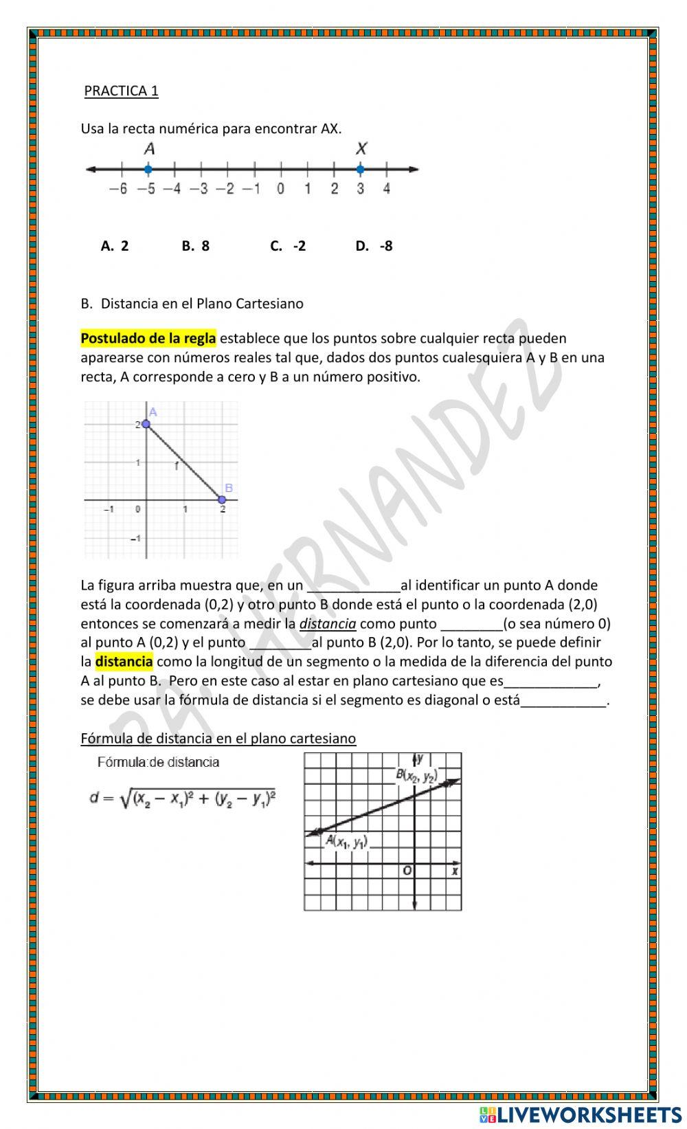 G 0.A.3.a Puntos:  Localización (Distancia)