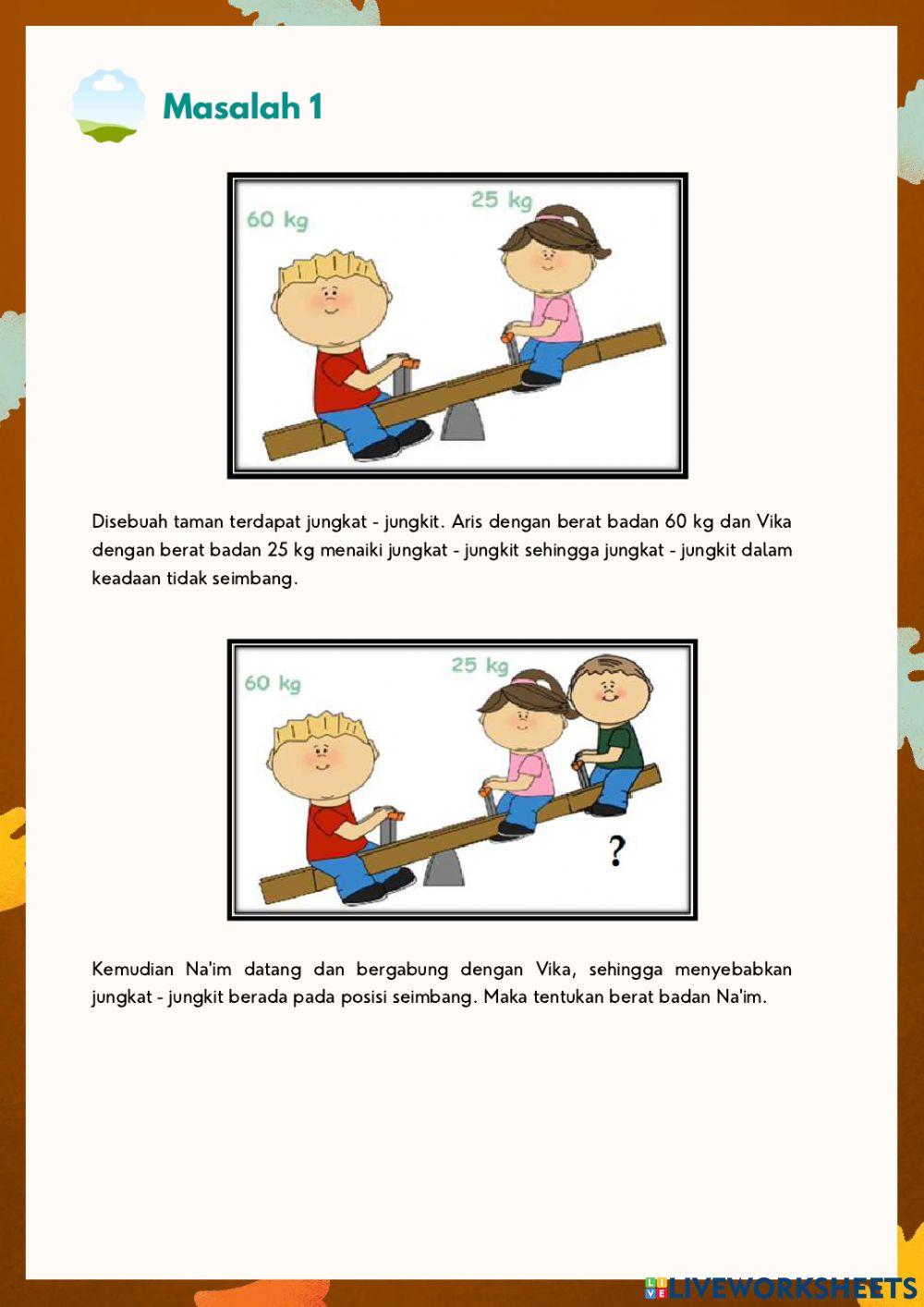 LKPD Interaktif  Kelas 7 Tentang Persamaan Linear Satu Variabel