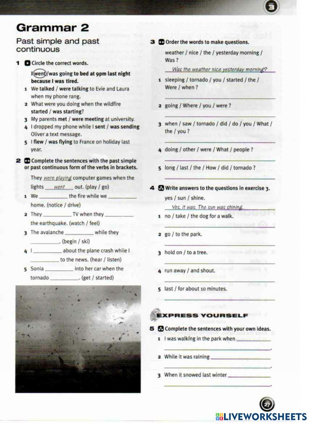 Past Simple Vs Past Continuous