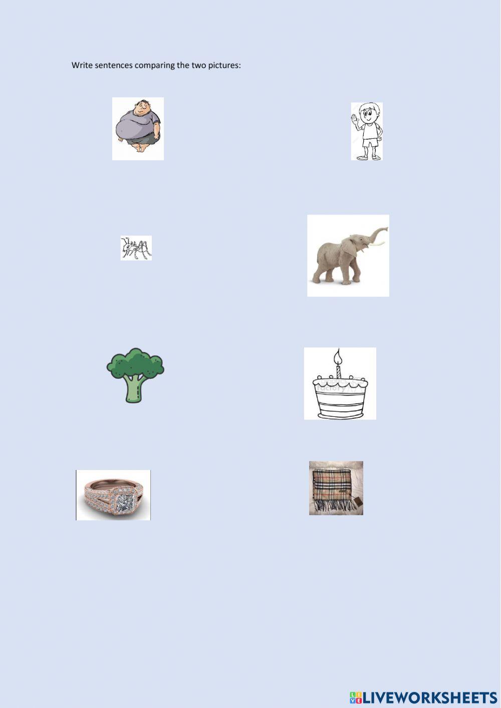 Comparatives - Describe the pictures