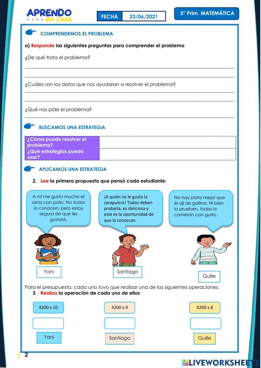 Elaboramos el presupuesto para un almuerzo en la feria