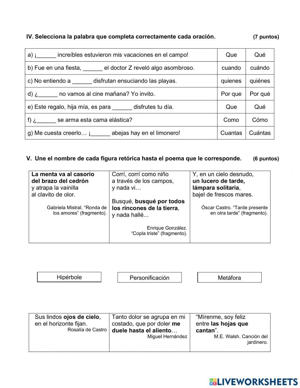 Evaluación Unidad 2 Lenguaje (parte 2)