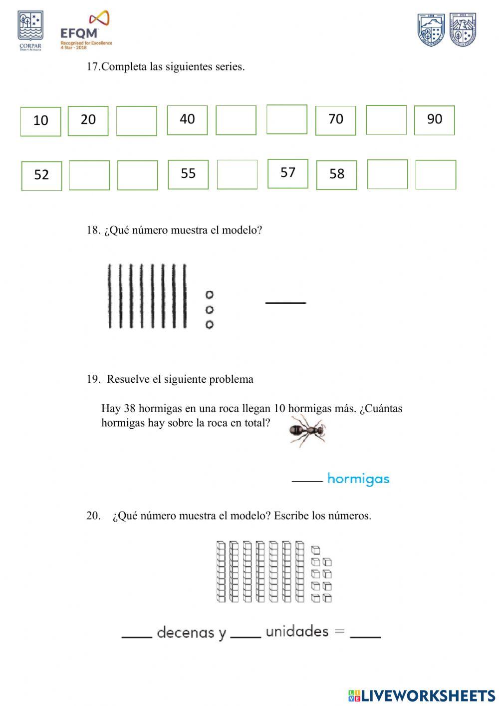 Exámen Matemática Quimestre 2