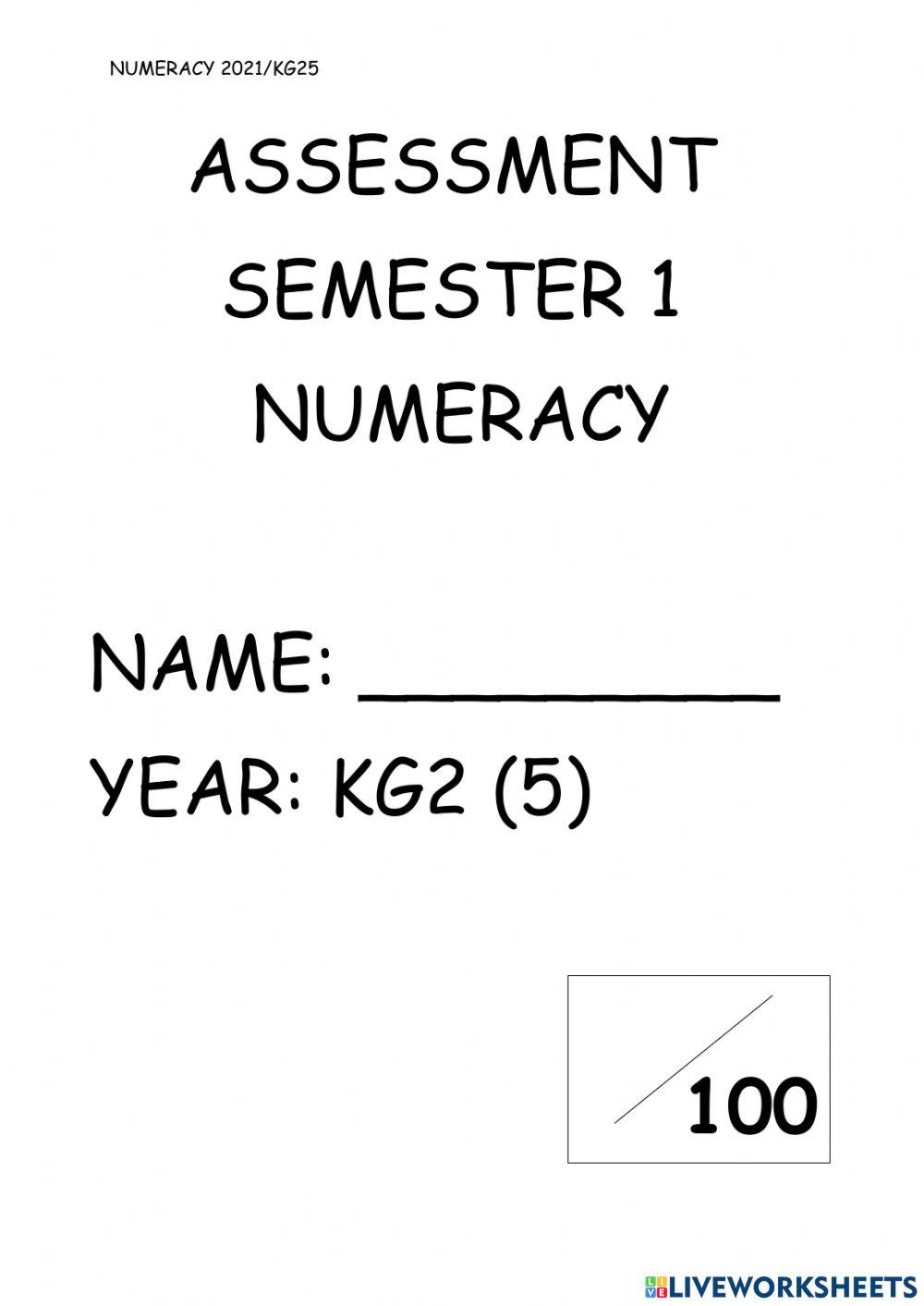 Numeracy KG25