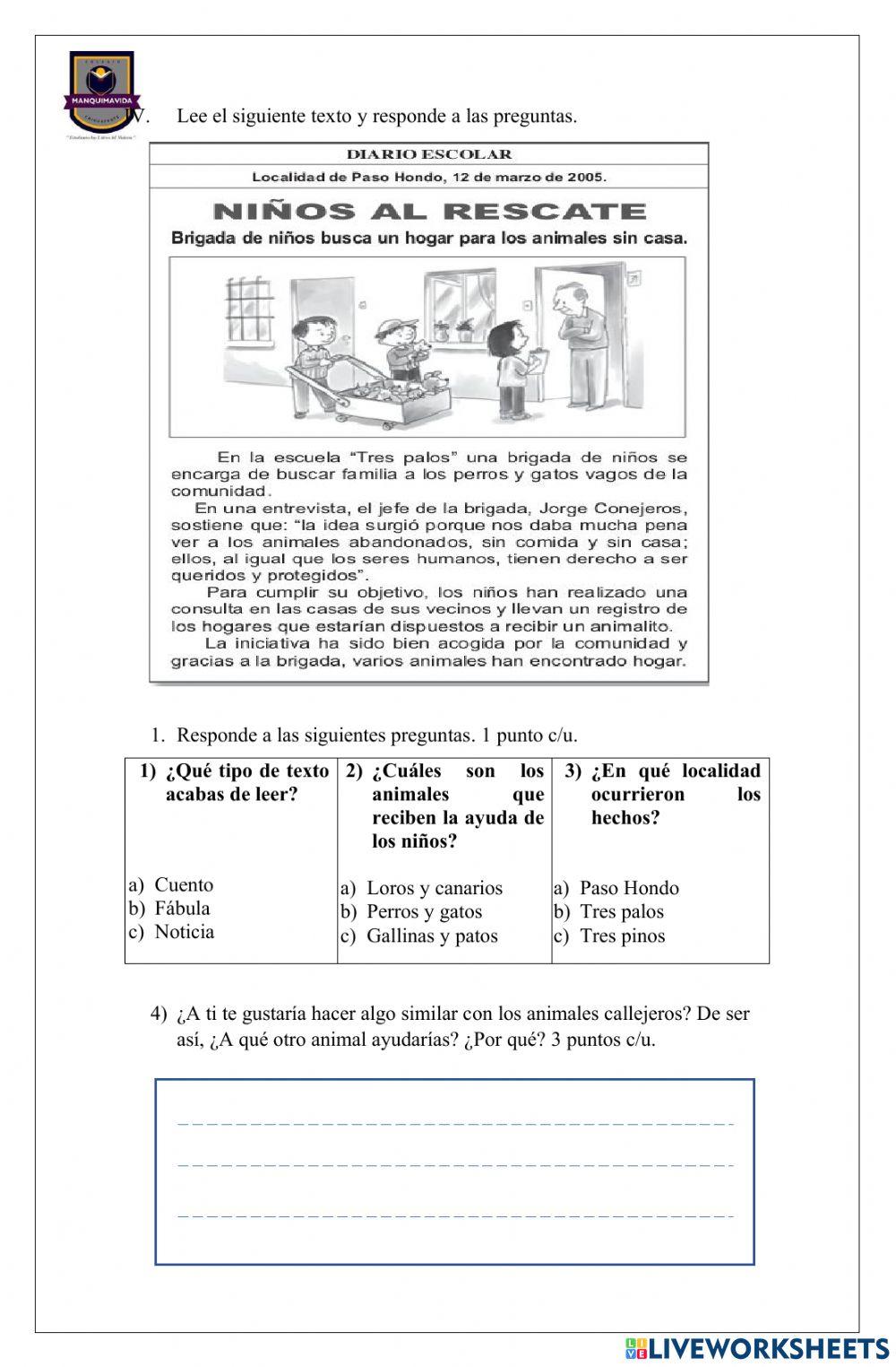 Evaluación lenguaje