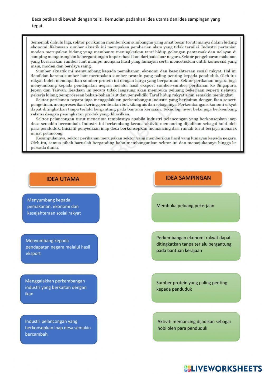 Idea utama dan idea sampingan