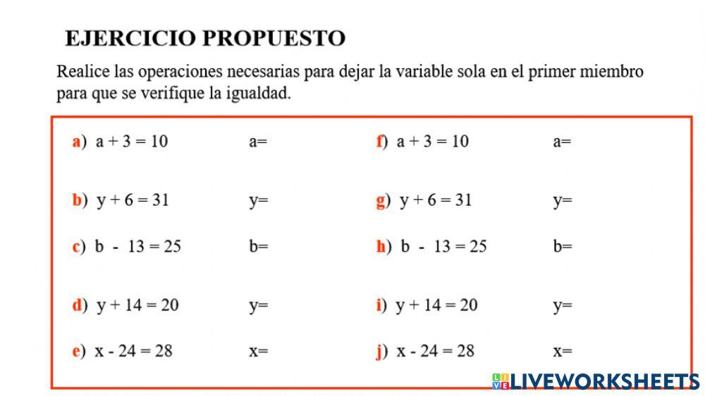 Ecuaciones de primer grado 1