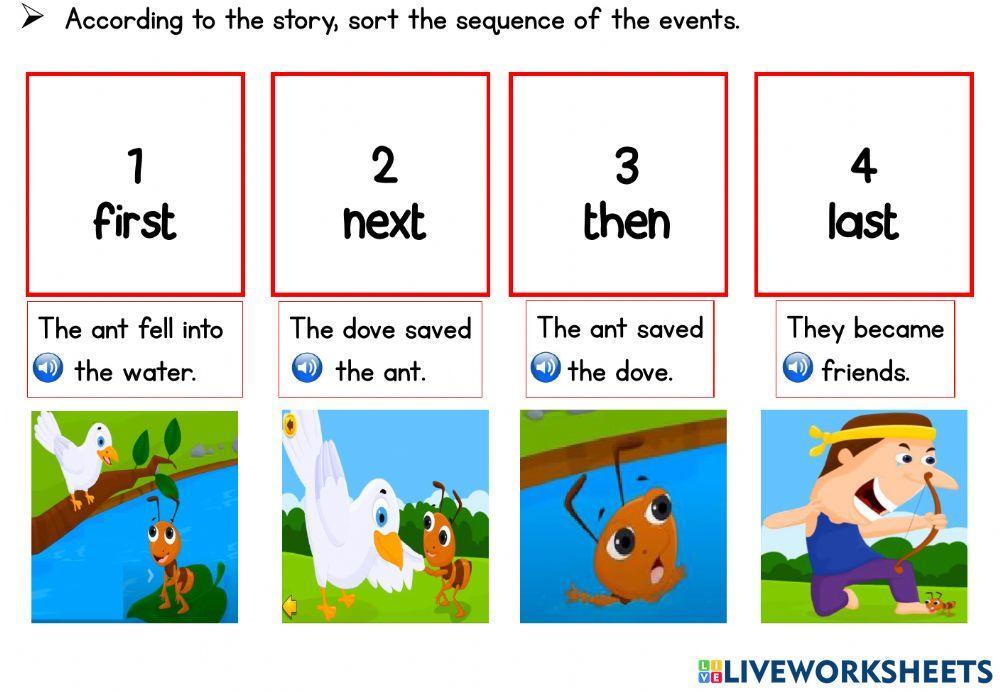 Sequence of events interactive activity for 2nd grade Live Worksheets